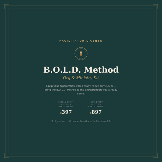 B.O.L.D. Method Facilitator License — Organization & Ministry Kit